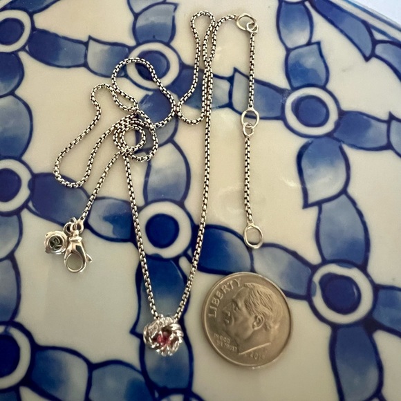 Retired David Yurman Petite Infinity Necklace in Pink Tourmaline & Pave Diamonds - Picture 12 of 15